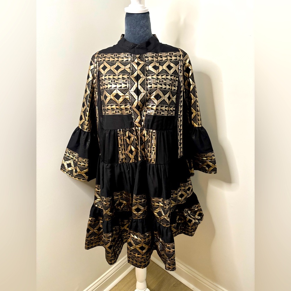 NWT Lace Black & Bronze Dress Size L